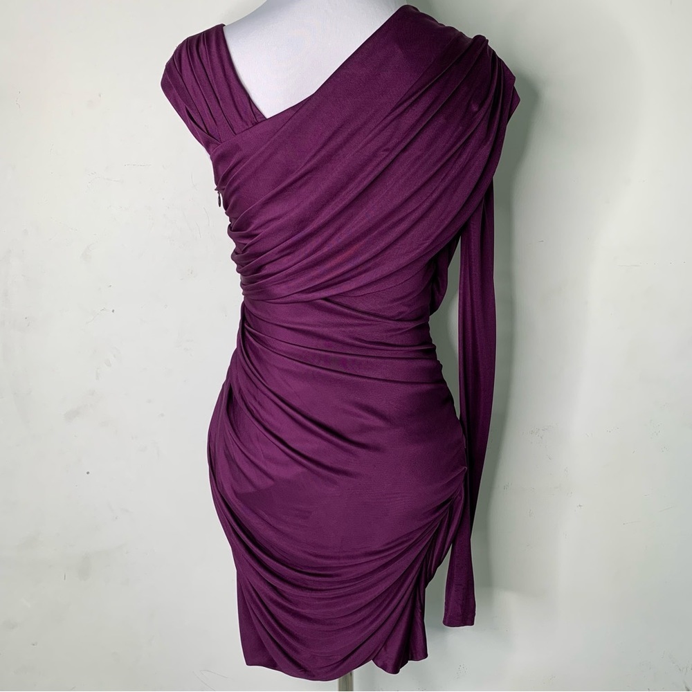 Alexander Wang Women's Long Sleeve Goddess Purple Dress Size 0 Gossip Girl - Picture 3 of 16